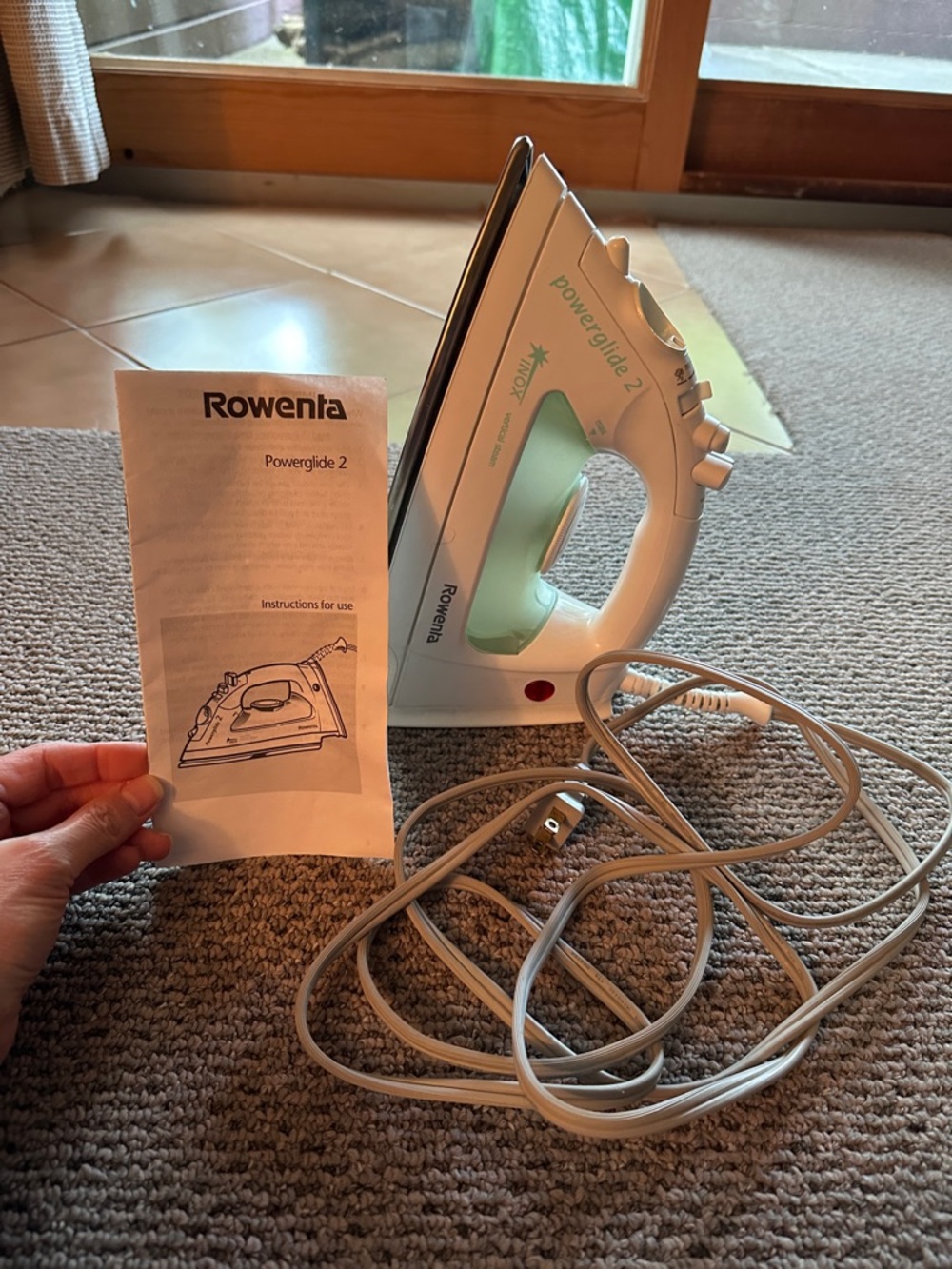 Rowenta Powerglide 2 Inox Steam Iron DM273 Vertical Steam